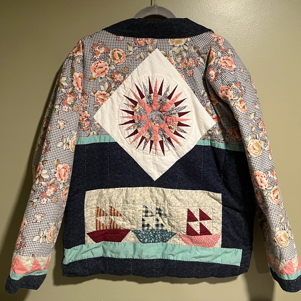 Vintage nautical themed quilt jacket